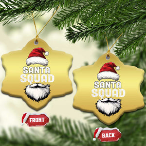 Funny Xmas Christmas Ornament Santa Squad Team Family Crew TS11 Snow Flake Gold Print Your Wear