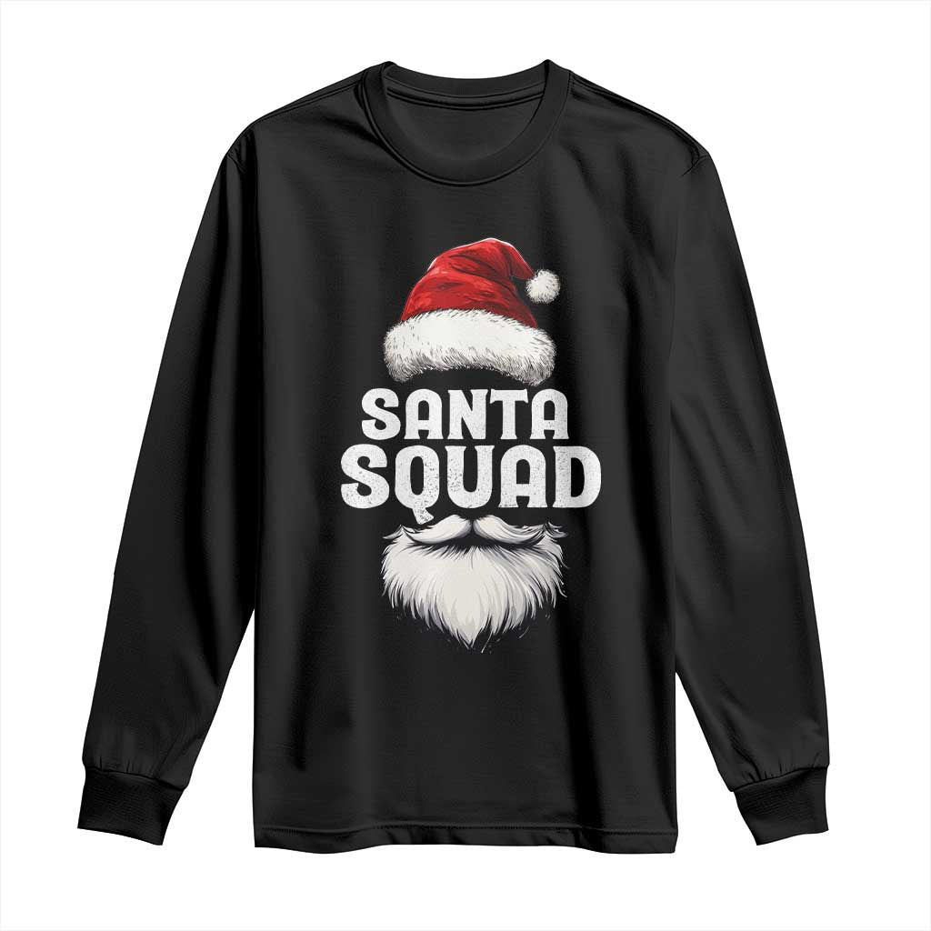 Funny Christmas Long Sleeve Shirt Santa Squad Xmas Team Family Matching TS11 Black Print Your Wear