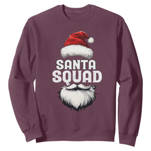 Funny Christmas Sweatshirt Santa Squad Xmas Team Family Matching TS11 Maroon Print Your Wear