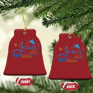 Jesus Is The Reason For The Season Christmas Ornament Nativity Scene TS11 Bell Flake Red Print Your Wear