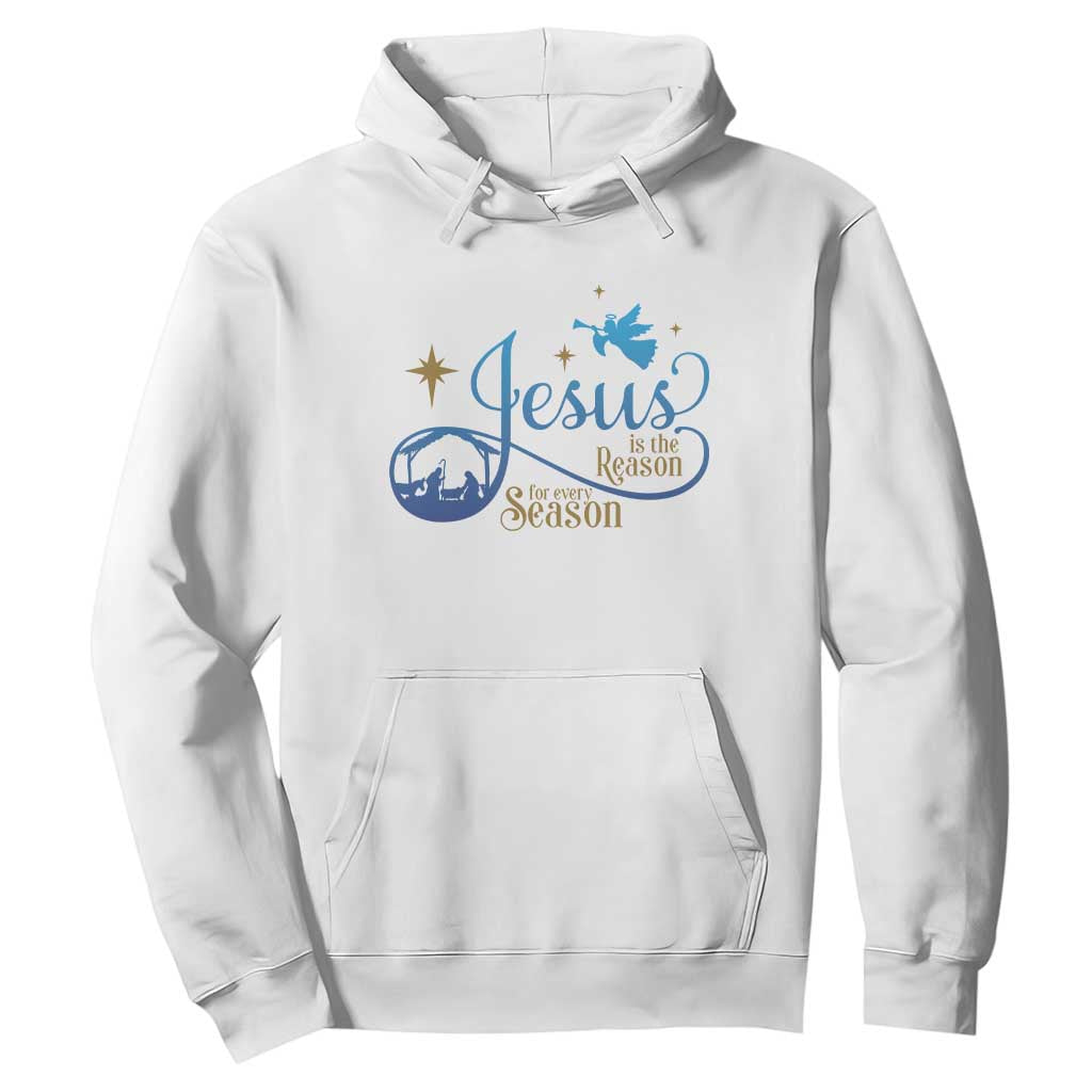 Jesus Is The Reason For The Season Hoodie Nativity Scene TS11 White Print Your Wear