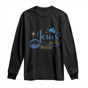 Jesus Is The Reason For The Season Long Sleeve Shirt Nativity Scene TS11 Black Print Your Wear