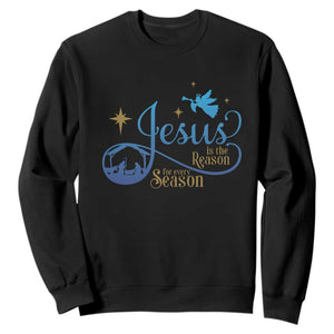 Jesus Is The Reason For The Season Sweatshirt Nativity Scene TS11 Black Print Your Wear