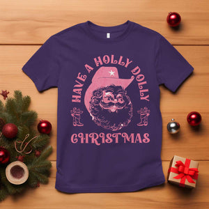 Western Christmas T Shirt Have A Holly Dolly Christmas Cowboy Santa TS11 Purple Print Your Wear