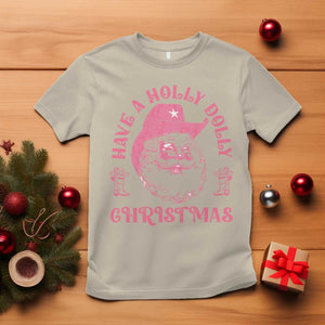 Western Christmas T Shirt Have A Holly Dolly Christmas Cowboy Santa TS11 Sand Print Your Wear