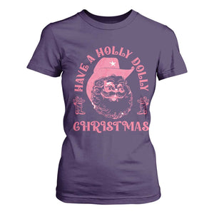 Western Christmas T Shirt For Women Have A Holly Dolly Christmas Cowboy Santa TS11 Purple Print Your Wear