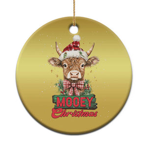 Funny Xmas Highland Cow Christmas Ornament Mooey Xmas Western Cow Santa Hat TS11 Print Your Wear