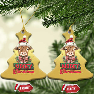 Funny Xmas Highland Cow Christmas Ornament Mooey Xmas Western Cow Santa Hat TS11 Christmas Tree Gold Print Your Wear