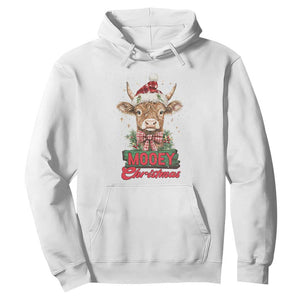 Funny Christmas Highland Cow Hoodie Mooey Christmas Western Cow Santa Hat TS11 White Print Your Wear