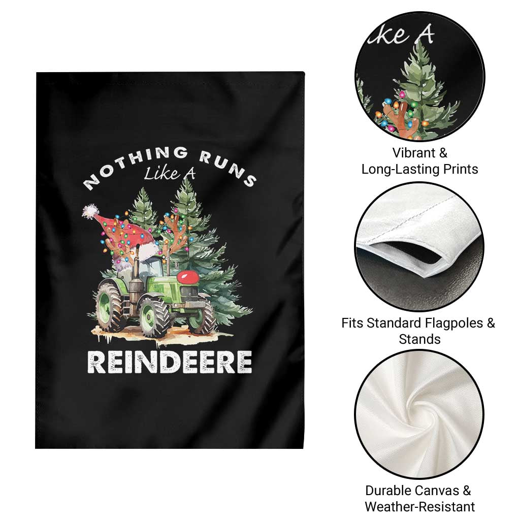Funny Christmas Tractor Garden Flag Nothing Runs Like A Reindeere Farmers TS11 Print Your Wear