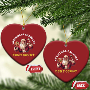 Funny Xmas Santa Christmas Ornament Xmas Calories Don't Count Pizza Wine TS11 Heart Red Print Your Wear