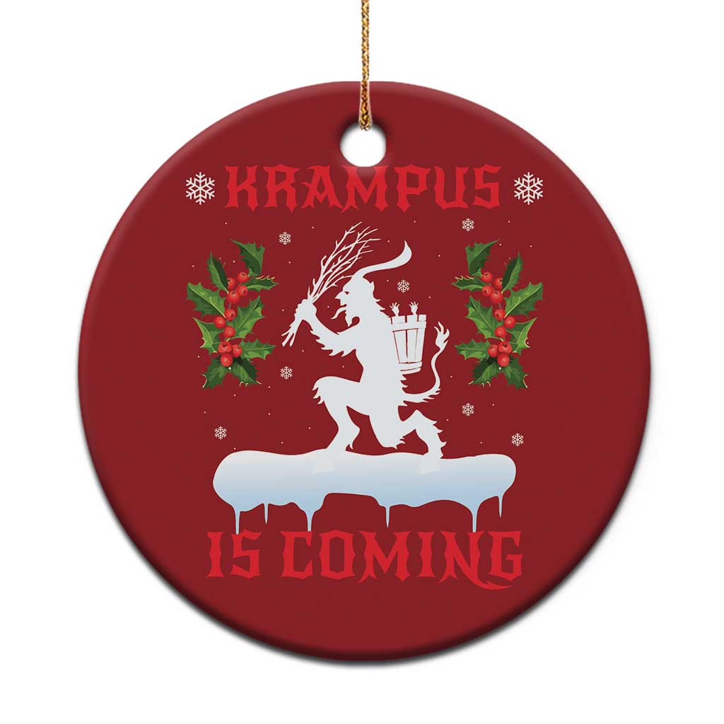 Funny Xmas Yule Krampus Is Coming Mistletoe Christmas Ornament TS11 Print Your Wear