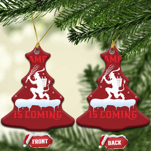 Funny Xmas Yule Krampus Is Coming Mistletoe Christmas Ornament TS11 Christmas Tree Red Print Your Wear