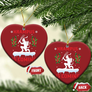 Funny Xmas Yule Krampus Is Coming Mistletoe Christmas Ornament TS11 Heart Red Print Your Wear