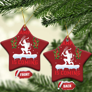 Funny Xmas Yule Krampus Is Coming Mistletoe Christmas Ornament TS11 Star Red Print Your Wear