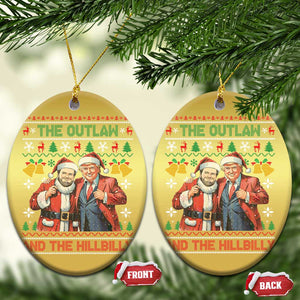 Trump Vance Xmas Christmas Ornament The Outlaw And The Hillbilly Ugly Xmas Bell TS11 Oval Gold Print Your Wear