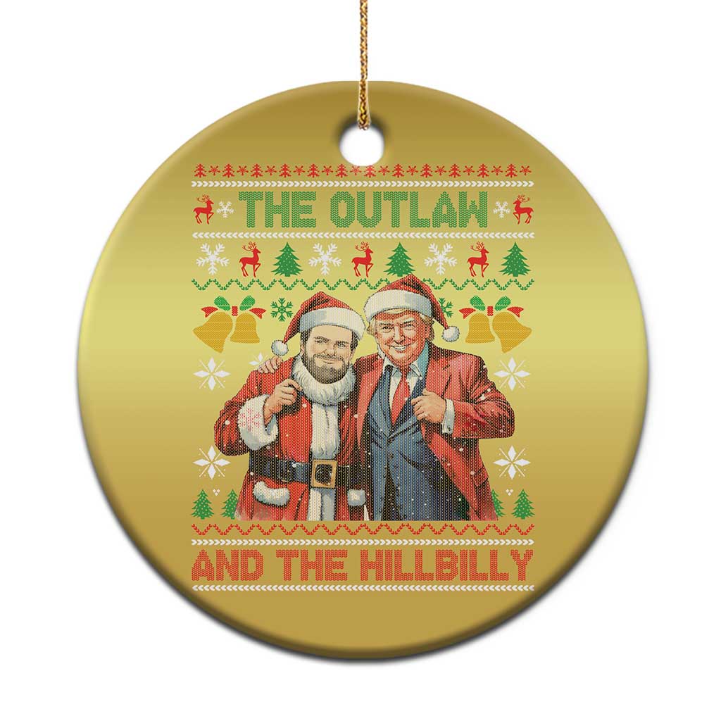 Trump Vance Xmas Christmas Ornament The Outlaw And The Hillbilly Ugly Xmas Bell TS11 Print Your Wear