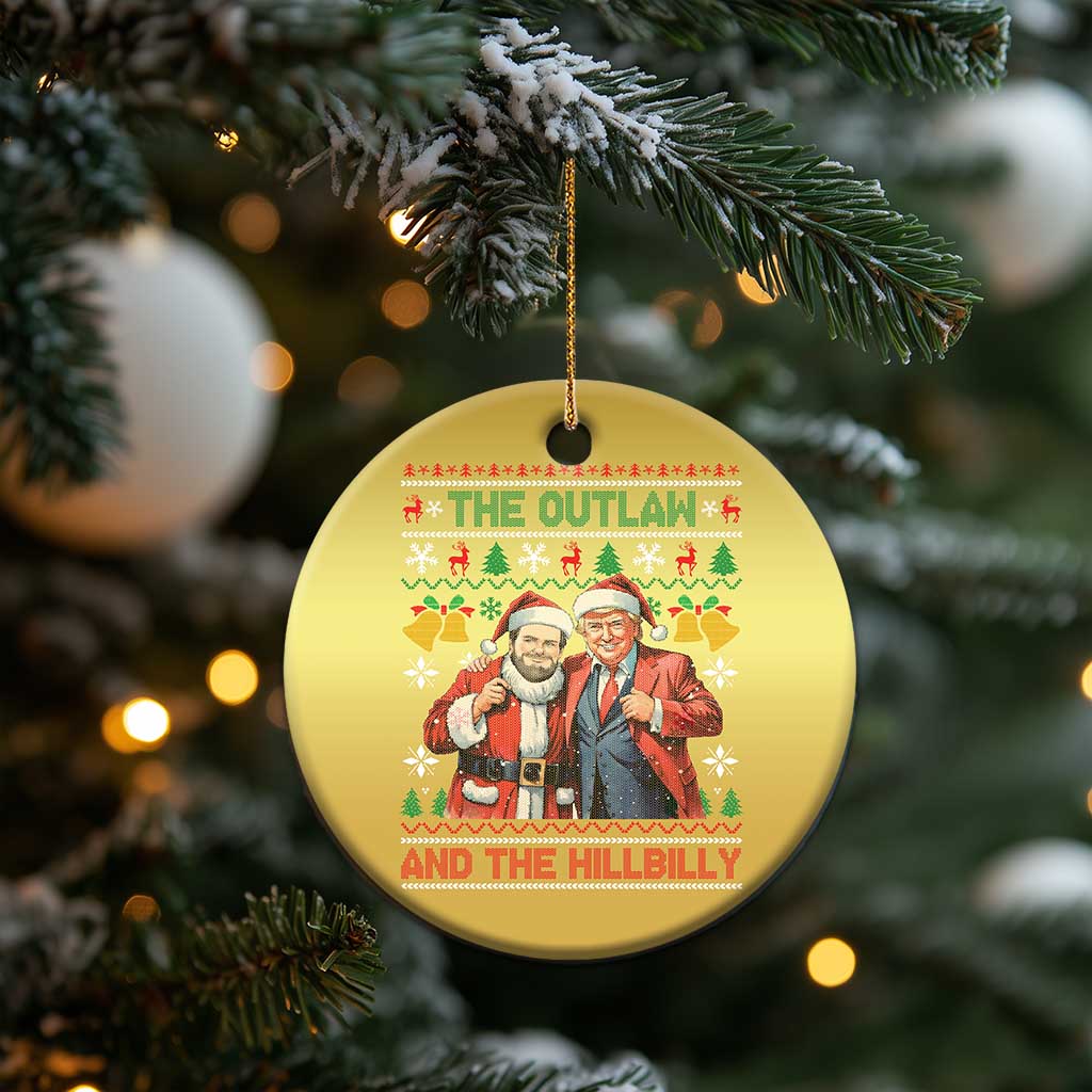 Trump Vance Xmas Christmas Ornament The Outlaw And The Hillbilly Ugly Xmas Bell TS11 Print Your Wear