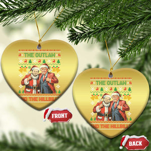 Trump Vance Xmas Christmas Ornament The Outlaw And The Hillbilly Ugly Xmas Bell TS11 Heart Gold Print Your Wear