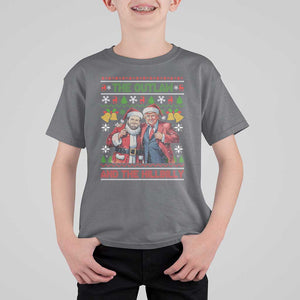 Trump Vance Chrismas T Shirt For Kid The Outlaw And The Hillbilly Ugly Xmas Bell TS11 Charcoal Print Your Wear