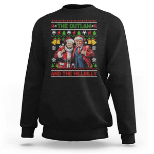 Trump Vance Chrismas Sweatshirt The Outlaw And The Hillbilly Ugly Xmas Bell TS11 Black Print Your Wear