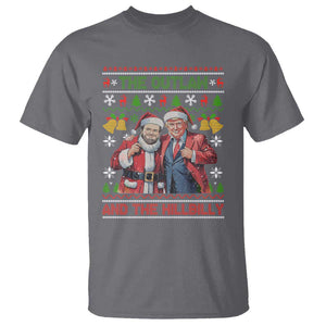 Trump Vance Chrismas T Shirt The Outlaw And The Hillbilly Ugly Xmas Bell TS11 Charcoal Print Your Wear