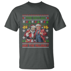 Trump Vance Chrismas T Shirt The Outlaw And The Hillbilly Ugly Xmas Bell TS11 Dark Heather Print Your Wear