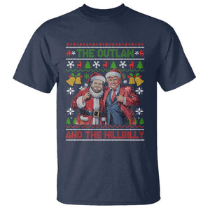 Trump Vance Chrismas T Shirt The Outlaw And The Hillbilly Ugly Xmas Bell TS11 Navy Print Your Wear