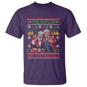 Trump Vance Chrismas T Shirt The Outlaw And The Hillbilly Ugly Xmas Bell TS11 Purple Print Your Wear