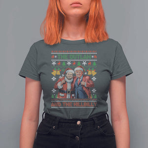 Trump Vance Chrismas T Shirt For Women The Outlaw And The Hillbilly Ugly Xmas Bell TS11 Dark Heather Print Your Wear