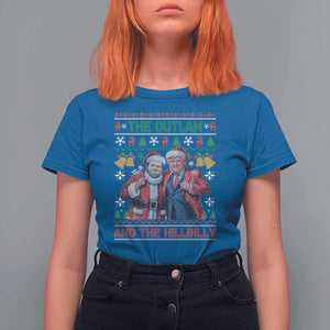 Trump Vance Chrismas T Shirt For Women The Outlaw And The Hillbilly Ugly Xmas Bell TS11 Royal Blue Print Your Wear