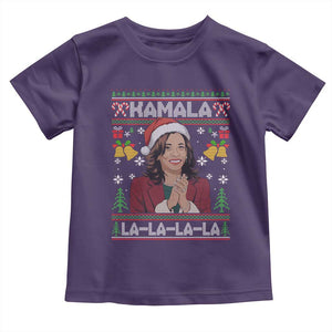 Funny Harris Christmas Baby Shirt Kamala La La La La Ugly Santa Hat Xmas TS11 Purple Print Your Wear