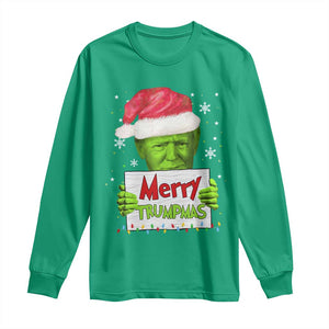 Funny Trump Christmas Long Sleeve Shirt Merry Trumpmas Santa Trump TS11 Irish Green Print Your Wear