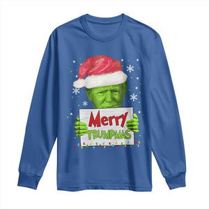 Funny Trump Christmas Long Sleeve Shirt Merry Trumpmas Santa Trump TS11 Royal Blue Print Your Wear