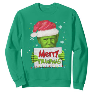 Funny Trump Christmas Sweatshirt Merry Trumpmas Santa Trump TS11 Irish Green Print Your Wear