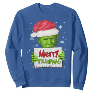 Funny Trump Christmas Sweatshirt Merry Trumpmas Santa Trump TS11 Royal Blue Print Your Wear