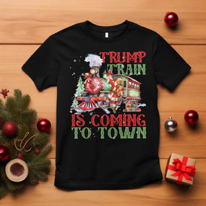 Trump Christmas T Shirt Trump Train Is Coming To Town Xmas TS11 Black Print Your Wear