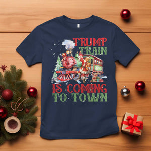 Trump Christmas T Shirt Trump Train Is Coming To Town Xmas TS11 Navy Print Your Wear