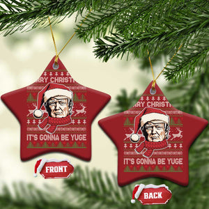 Funny Trump Xmas Christmas Ornament Merry Christmas It's Gonna Be Yuge Ugly Santa Trump TS11 Star Red Print Your Wear