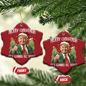 Funny Trump Xmas Christmas Ornament Merry Christmas It's Gonna Be Yuge Santa Trump TS11 Snow Flake Red Print Your Wear