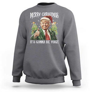 Funny Trump Xmas Sweatshirt Merry Christmas It's Gonna Be Yuge Santa Trump TS11 Charcoal Print Your Wear