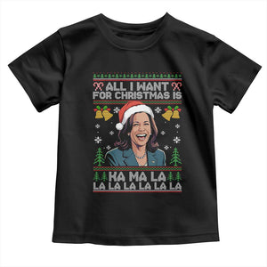 Funny Harris Christmas Baby Shirt All I Want For Xmas Is Kamala La La La TS11 Black Print Your Wear