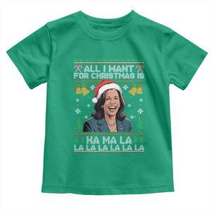 Funny Harris Christmas Baby Shirt All I Want For Xmas Is Kamala La La La TS11 Irish Green Print Your Wear