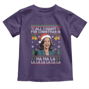 Funny Harris Christmas Baby Shirt All I Want For Xmas Is Kamala La La La TS11 Purple Print Your Wear