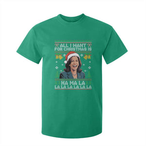 Funny Harris Christmas T Shirt For Kid All I Want For Xmas Is Kamala La La La TS11 Irish Green Print Your Wear