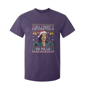 Funny Harris Christmas T Shirt For Kid All I Want For Xmas Is Kamala La La La TS11 Purple Print Your Wear