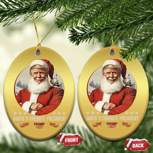 Funny Trump Xmas Christmas Ornament Santa's Favorite President Trump 2024 Christmas TS11 Oval Gold Print Your Wear