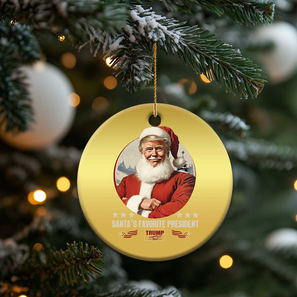 Funny Trump Xmas Christmas Ornament Santa's Favorite President Trump 2024 Christmas TS11 Print Your Wear