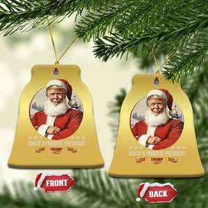 Funny Trump Xmas Christmas Ornament Santa's Favorite President Trump 2024 Christmas TS11 Bell Flake Gold Print Your Wear