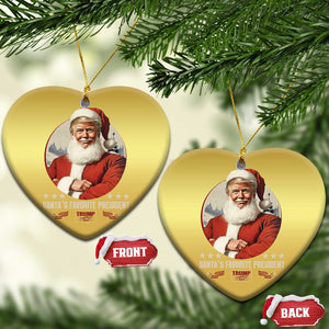 Funny Trump Xmas Christmas Ornament Santa's Favorite President Trump 2024 Christmas TS11 Heart Gold Print Your Wear